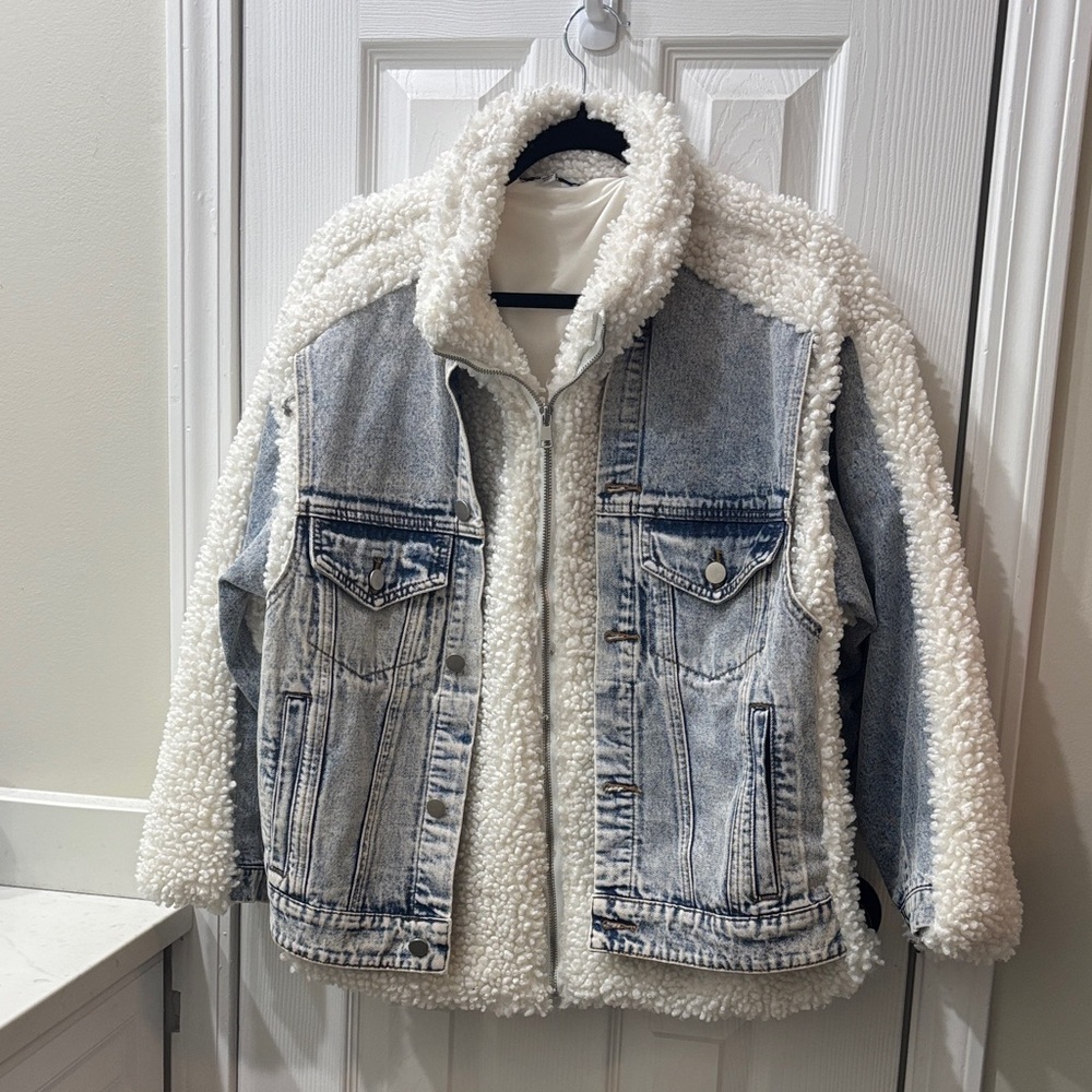 Polagram womans Denim and Sherpa Jacket